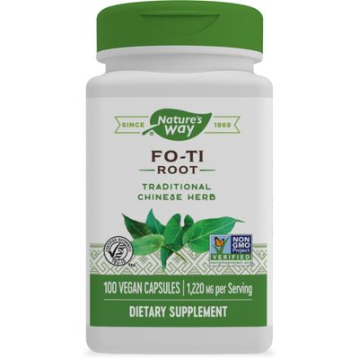 Nature&#39;s Way Fo-Ti Root, Traditional Chinese Herb, 1,220 mg per serving, 100 Vegan Capsules