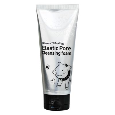 Elizavecca Milky Piggy Elastic Pore Charcoal 5 Cleansing Foam 120ml black mask face pack charcoal cleansing wash off face wash Not Tested on Animals, No Parabens