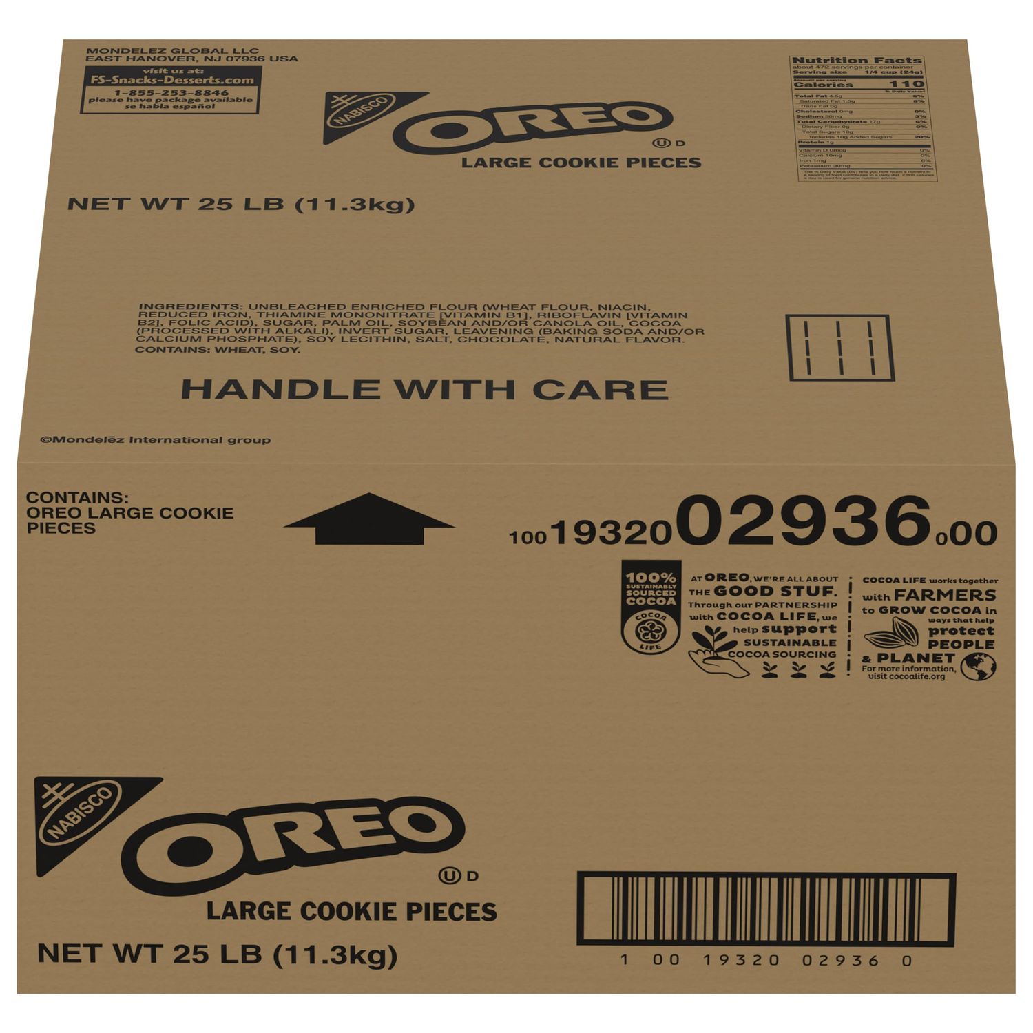 OREO Large Cookie Pieces, 1-25 lb. Box