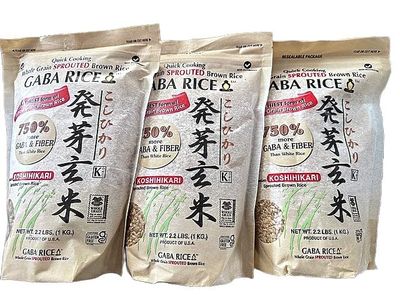 GABA Sprouted Brown Rice 2.2 lbs 3 Packs in Sprout Talk&#39;s Package