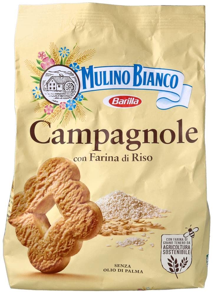 Mulino Bianco: Campagnole Shortbread cookies with cream of rice milk and rice flour - 24.69 Oz 700g Italian Import
