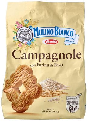 Mulino Bianco: Campagnole Shortbread cookies with cream of rice milk and rice flour - 24.69 Oz 700g Italian Import