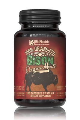 BioElectric Potential 100 Grass-Fed Freeze-Dried Bison Organ Supplement- Single Source Traceable, Wild-Type Native Alternative to Beef, The Original Multi-Vitamin, Mineral, and Peptide Source