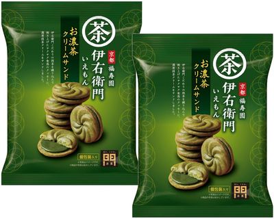 Kyoto Fukujuen Iyemon Rich Matcha Cream Sandwich Cookie x2 Set With MAIKO sticker Pio big bazar