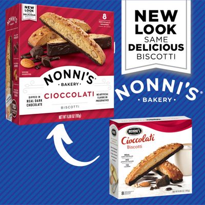 Nonni's Cioccolati Biscotti Italian Cookies - Italian Biscotti Cookies - Biscotti Individually Wrapped - Made w Premium California Almonds &amp; Dark Chocolate - Kosher - 6.88 oz, 8 Biscotti