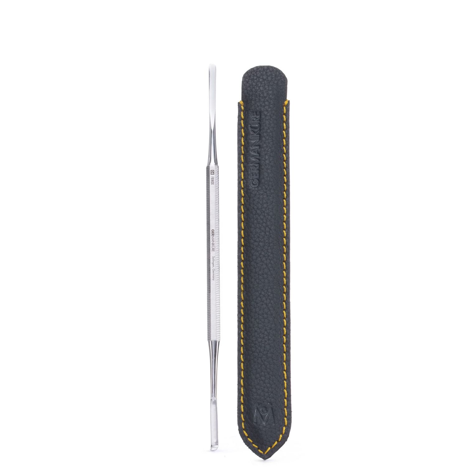 GERMANIKURE Rounded Double Spatula Implement for Ingrown Toenails in Leather Case, Podiatry Pedicure Tool Made in Solingen Germany