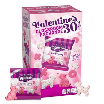 MOTHER&#39;S Limited Batch Puppy Love Frosted Cookies 30 count box of 0.5oz bags, Valentine&#39;s Classroom Exchange - 15oz 425g