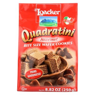 Loacker Quadratini Wafer Cookies - Hazelnut - 8.82 oz - 8 Pack