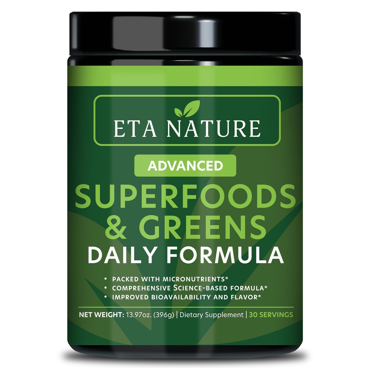 ETANATURE 50 Super Greens Powder - Greens Superfood Powder with Fruits and Vegetables Supplements - Supergreens Green Powder for Energy, Digestion, Vitality &amp; Immunity - 30 Servings Vegan and Non-GMO