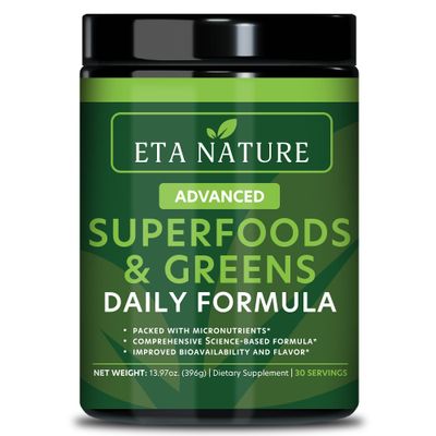 ETANATURE 50 Super Greens Powder - Greens Superfood Powder with Fruits and Vegetables Supplements - Supergreens Green Powder for Energy, Digestion, Vitality &amp; Immunity - 30 Servings Vegan and Non-GMO