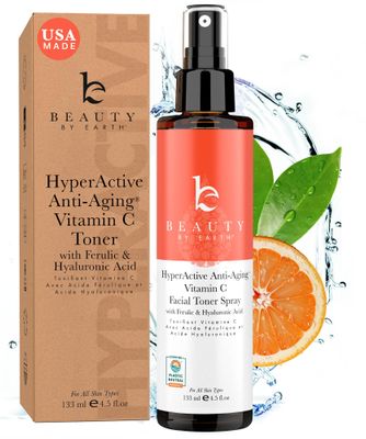 Vitamin C Face Toner - USA Made with Natural &amp; Organic Ingredients, Alcohol-Free Skin Brightening Facial Toner for Sensitive and Aging Skin, Pore Minimizing Face Mist for Women and Men