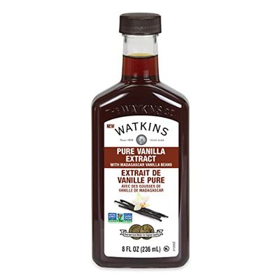 Watkins Pure Vanilla Extract, Non-GMO, Kosher, 8 oz Bottle, 1-Pack