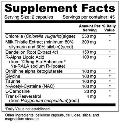 Wellness Resources Daily Detoxify with Silymarin, Dandelion, RA Lipoic Acid, NAC, Chlorella and More for Liver Support and Comprehensive Detoxification 90 Capsules