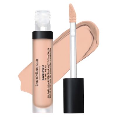 bareMinerals BAREPRO 16HR All Over Skin-Perfecting Natural Matte Concealer Mineral SPF 25 with Niacinamide, Conceals Dark Spots, Blemishes Dark Circles Under Eyes, Safe for Sensitive Skin, Vegan
