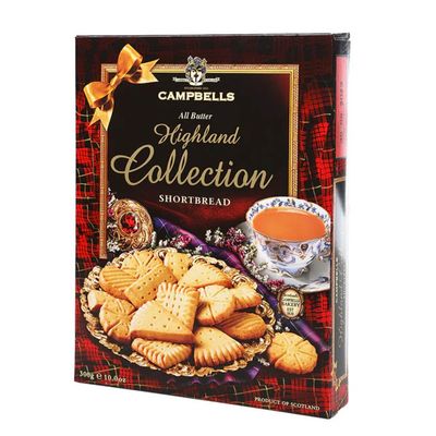 Campbells Shortbread All Butter Highland Collection Assorted Cookies Scottish Assortment Cookies Box Buttery Scotland Biscuits British Gift for Any Occasion 10.58 Oz300 g