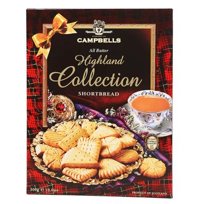 Campbells Shortbread All Butter Highland Collection Assorted Cookies Scottish Assortment Cookies Box Buttery Scotland Biscuits British Gift for Any Occasion 10.58 Oz300 g