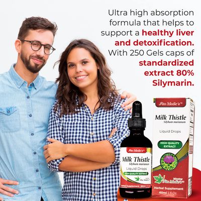 FITO MEDIC'S Lab - Milk Thistle Liquid, Liver Support - Pure - Milk Thistle Extract - Cardo Mariano - from - Milk Thistle Seed, Ultra high Absorption, Alcohol Free.