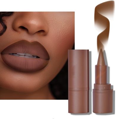 BAISEN DIARY 2-in-1 Gradient Lip Liner and Lipstick Lip Combo Set - Achieve Flawless Contour and Gradual Ombre Effect with Easy-to-Use Crayon Form and Cone Tip 01 Milk Tea, 1 Count Pack of 1