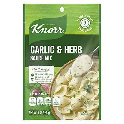 Knorr Sauce Mix Garlic &amp; Herb Creamy Pasta Sauce For Simple Meals and Sides No Artificial Flavors, No Added MSG 1.6 oz
