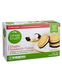 Simple Truth Organic Duplex Sandwich Cookies No High Frutrose Corn Syrup Creme Filled 12 Oz. Box Pack of 2