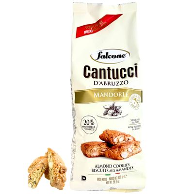 Falcone Cantucci DAbruzzo Almond Biscotti 28.2 oz. 800g Cantuccini alle Mandorle from Italy - Italian Cookies - Family Size Biscottini Bag - Crunchy, Traditional Italian Pastry - Italian Delicacies