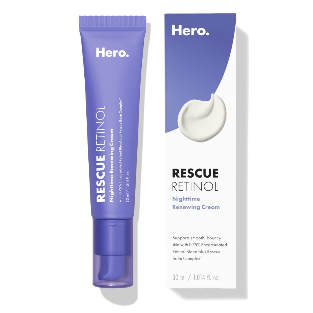 Rescue Retinol Nighttime Renewing Cream - Helps With the Look of Uneven Texture and Post-Blemish Marks - Gentle, Non-Drying Formula, Introduction Retinol - Safe for Sensitive Skin 30 ml