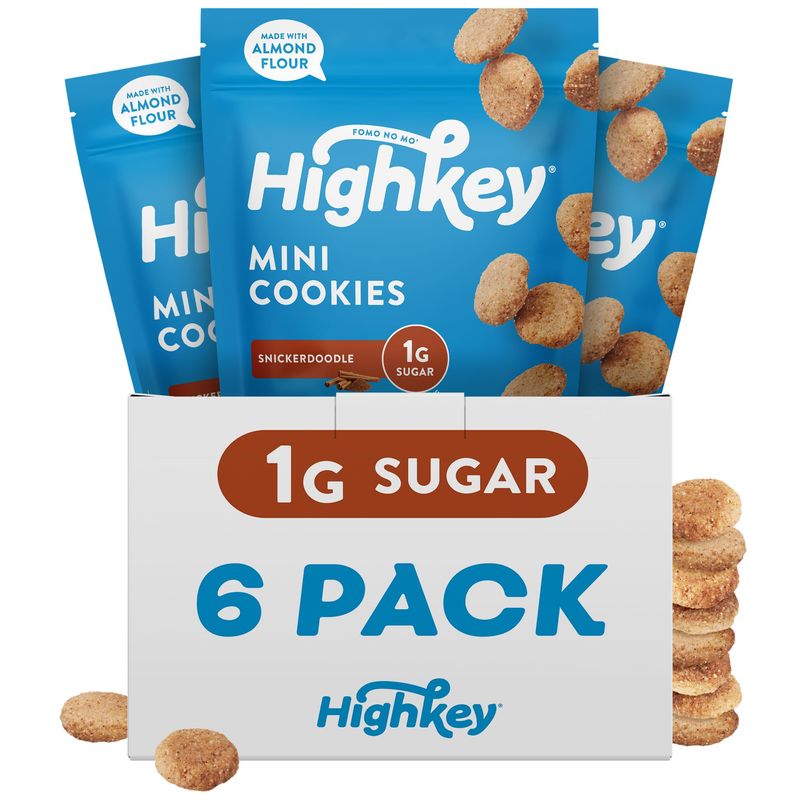 HighKey Low Carb Snickerdoodle Cookie - Keto Snacks Diabetic Desserts Diet Friendly Food Gluten Free Zero Carbs Treat Cinnamon Sweets Healthy Snack Foods Almond Flour Sugar Free Cookies 6Pack