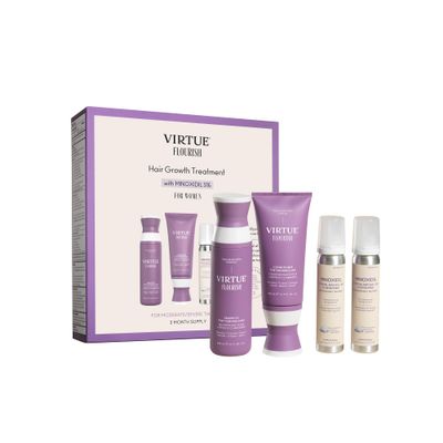 Virtue Flourish Hair Growth Regimen for Women with Minoxidil 5 Foam for Fine or Thinning Hair, Sulfate Free, Color Safe