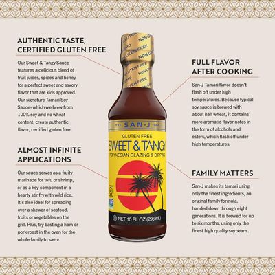 San-J - Variety Pack - Sweet and Tangy, Mongolian, Hoisin, Korean BBQ - All Gluten Free Cooking Sauces - Non-GMO - 10 oz. Bottles - 4 Pack