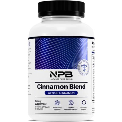 Nature&#39;s Pure Blend Ceylon Cinnamon Capsules with Turmeric Curcumin Supplement - Cinnamon Extract for Cell Support - Organic Turmeric Supplement, Herbal Support for Women &amp; Men 2,225mg, 90 Caps