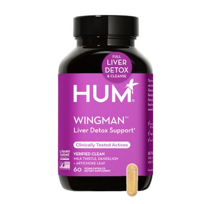 HUM Wing Man - Liver Detox and Liver Support Supplement with Milk Thistle, Dandelion Root Powder &amp; Artichoke Leaf Extract - Helps Flush Liver of Toxins 60-Count