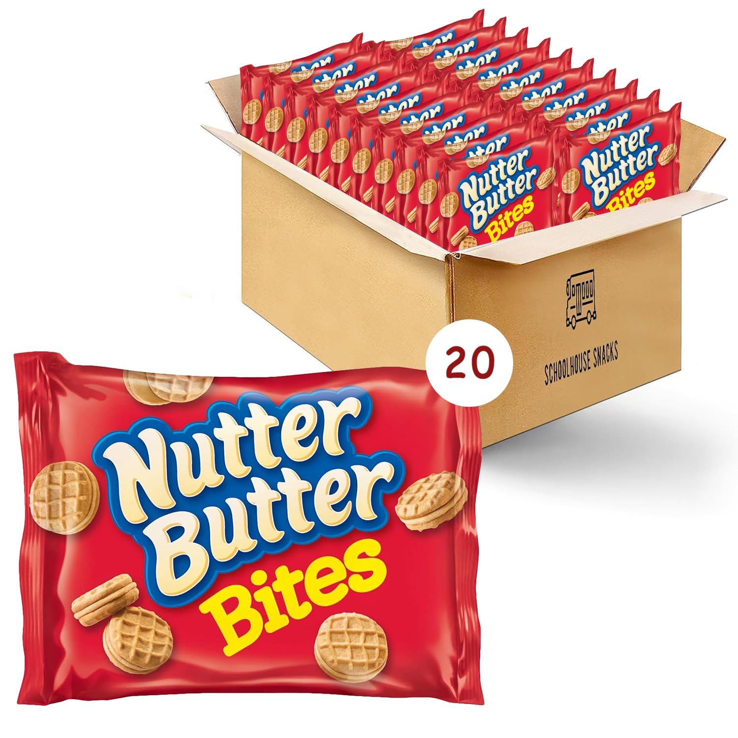 Nutter Butter Bites Peanut Butter Sandwich Cookies, 20-1 oz Packs