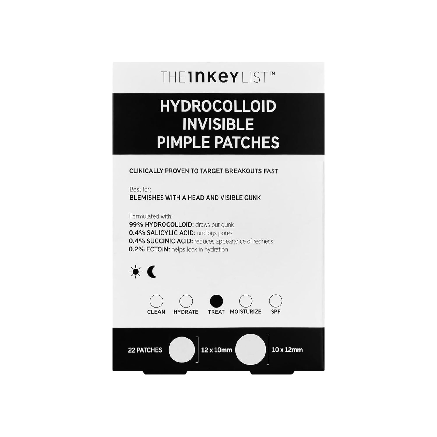 The INKEY List Hydrocolloid Invisible Pimple Patches, Spot Patches Contains Salicylic Acid, DayNight Anti Acne Patches, Vegan &amp; Cruelty Free, Suitable For All Skin Types