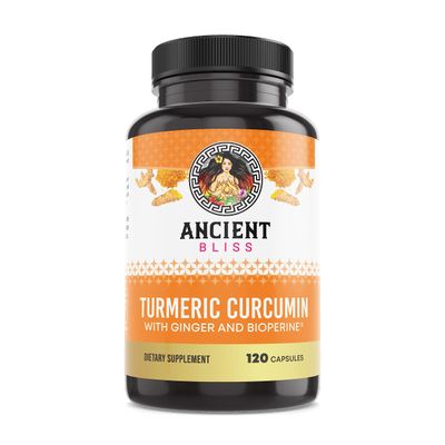 Turmeric Curcumin with Ginger &amp; Bioperine, Turmeric Curcumin with Black Pepper &amp; Raw Ginger Root Powder Capsule Supplement by Ancient Bliss 120 Capsules