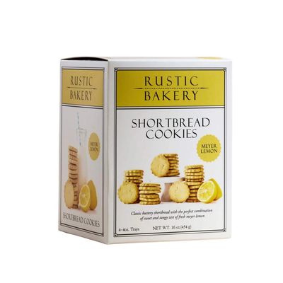 Rustic Bakery Meyer Lemon Shortbread - Sweet &amp; Tangy Handmade Shortbread Cookies with Meyer Lemons - Artisan Tea Cookies - Made in California - Pack of 4-4 Oz Trays