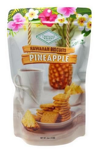 Diamond Bakery Hawaiian Biscuit Cookies Pineapple 4 oz 113g Resealable Pouch
