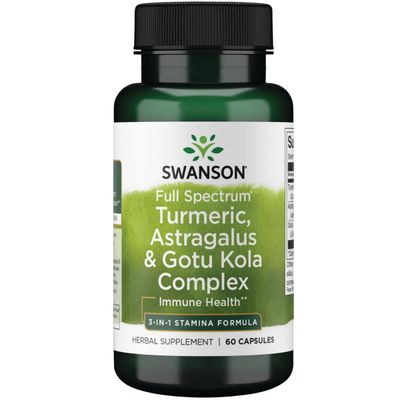Swanson Full Spectrum Turmeric Astragalus &amp; Gotu Kola Complex 60 Capsules