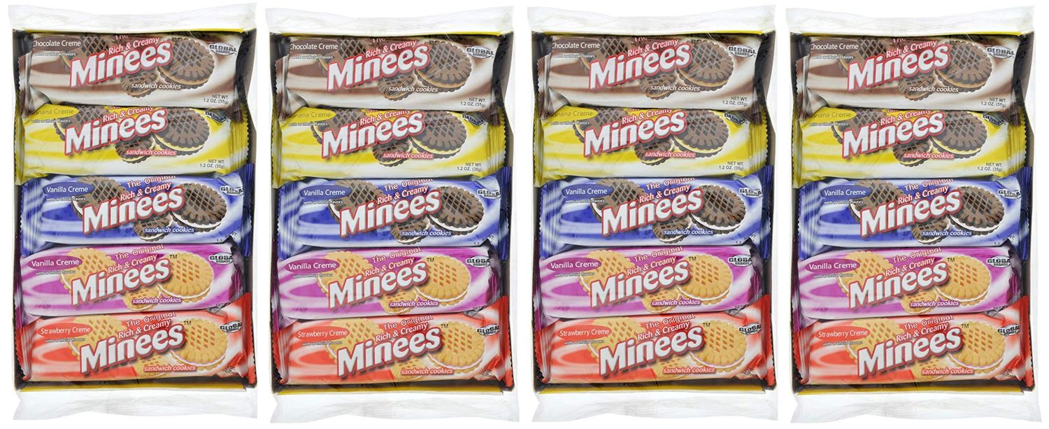 Minees World Famous Rich &amp; Creamy Sandwhich Cookies 40 Packs 4 - 10 packs of cookies