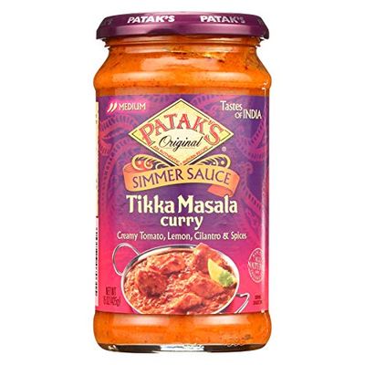Patak&#39;s Tikka Masala Curry Cooking Sauce, Medium, 15-Ounce Glass Jars Pack of 6