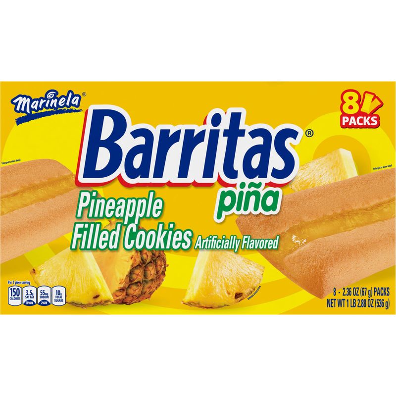 Marinela Barritas Pina Pineapple Soft Filled Cookie Bar 1 pack 8 count