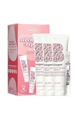 Briogeo Don&#39;t Despair, Repair! Strenthen Repair Minis Kit, Repairs Dry, Damaged or Color Treated Hair,Travel Kit, Strengthens Hair, Hydrates Dry Hair, Vegan, Cruelty-Free, 4-Piece Set