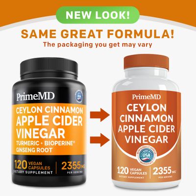 5-in-1 Ceylon Cinnamon Capsules 2355mg - Ceylon Cinnamon and Apple Cider Vinegar Capsules - Turmeric and Panax Ginseng Capsules - Cinnamon Supplements with Bioperine 120ct, Pack of 3