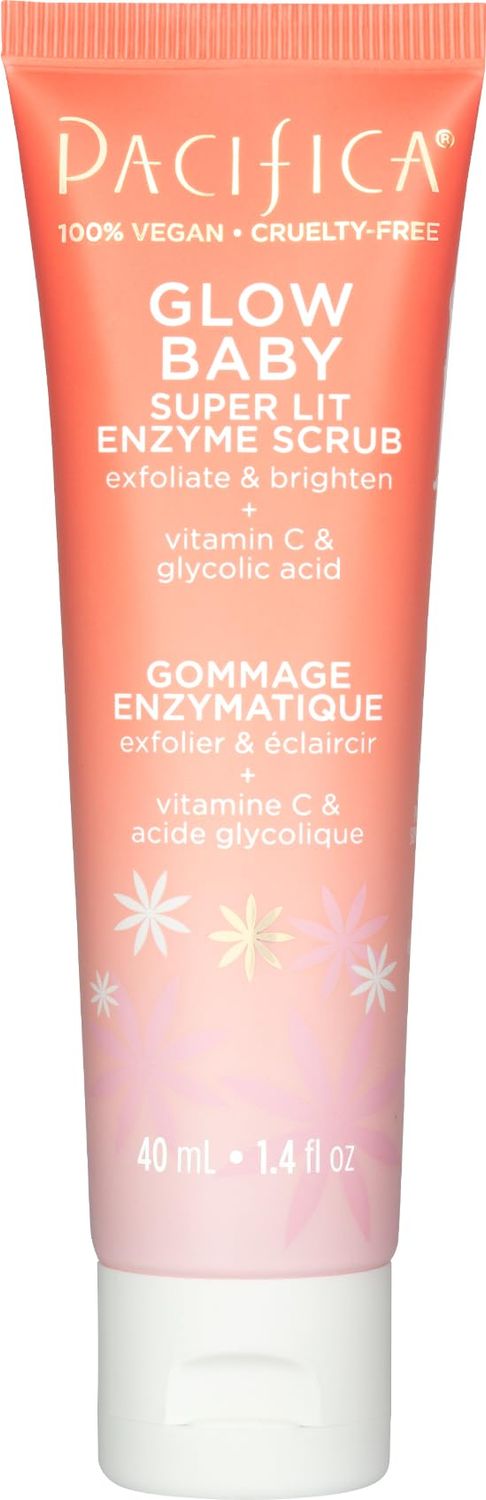 Pacifica Mini Glow Baby Brightening Facial Cleanser 1.4 oz - Vitamin C &amp; Glycolic Acid AHA Face Wash- Daily Cleanser for Anti-Aging Exfoliating for Smooth, Even Glowing Skin Vegan Clean Beauty