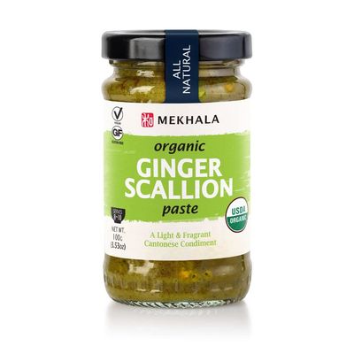 Mekhala Organic Gluten-Free Ginger Scallion Paste for Cooking Asian Vegan Plant Based Sauce for Marinade, Stir Fry, Vegetables- 3.53oz Pack of 1