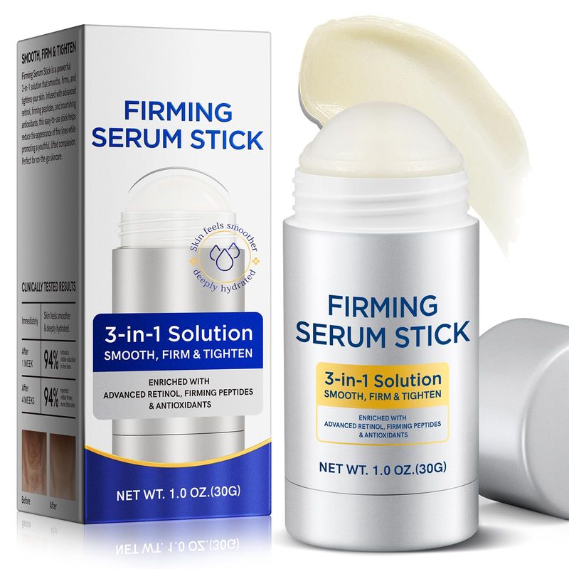 Advanced Retinol Firming Serum Stick for Tightening &amp; Firming Wrinkles, Laugh Lines, Neck &amp; Face &amp; Chest, Enchanced Hydrating &amp; Anti-Aging Serum, Hypoallergenic &amp; Safe for All Skin Types, 1 Oz