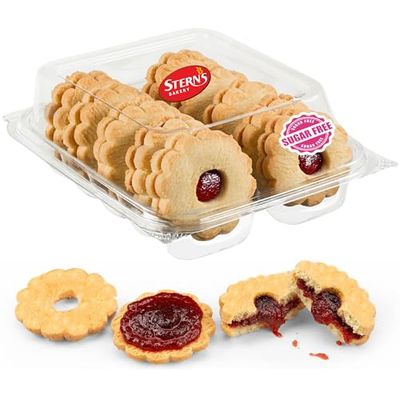 Sugar Free Cookies by Sterns Bakery 10 Count Strawberry Filled Linzer Tarts Sugar Free Cookies and Snacks for Diabetics Low Carb Snacks for Adults