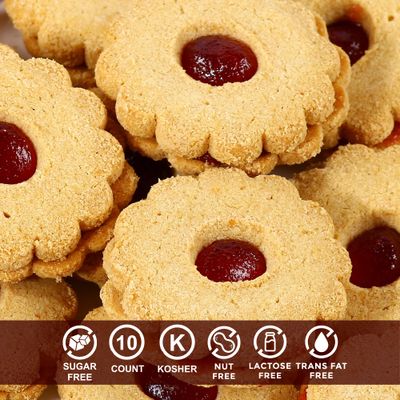 Sugar Free Cookies by Sterns Bakery 10 Count Strawberry Filled Linzer Tarts Sugar Free Cookies and Snacks for Diabetics Low Carb Snacks for Adults