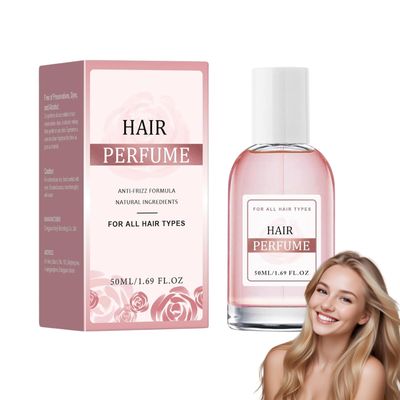 Hair Perfume Mist - 50ml Floral Rose Fragrance for All Hair Types - Anti-Frizz, Moisturizing &amp; Nourishing - Long-Lasting Scent for Soft, Shiny Hair Wild Rose
