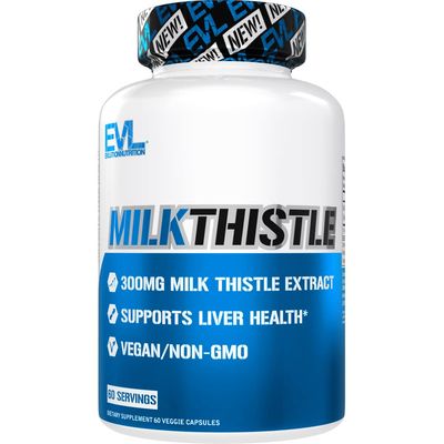 Evlution EVL Silymarin Milk Thistle Capsules - Supplement for Optimal Liver Cleanse Detox &amp; Repair - Herbal Liver Support Supplement with Pure Milk Thistle Extract - 60 Non-GMO Veggie Capsules