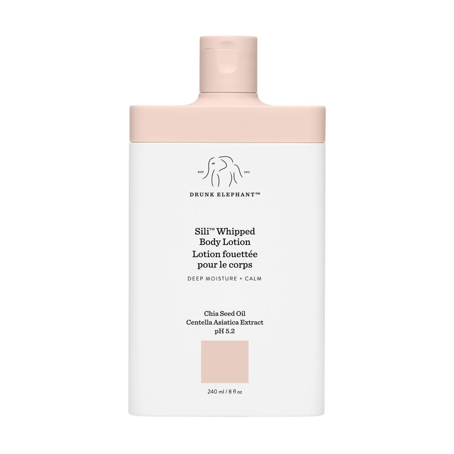 Drunk Elephant Sili Whipped Body Lotion - 240 ml8 fl oz - Rich Daily Moisturizing Lotion - Clean Clinical Skincare - Cruelty-Free - Free of Essential Oils, Silicones, and Fragrance